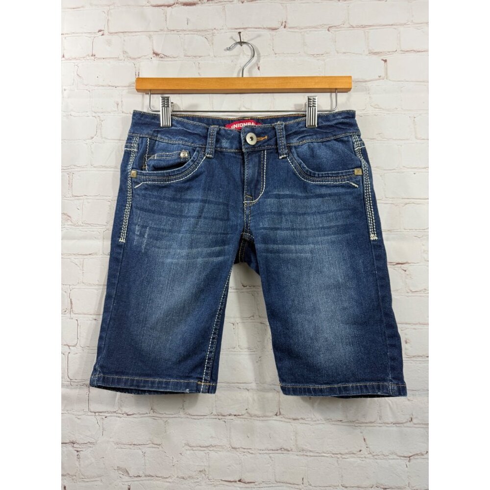 Union Bay Shorts Junior Girls Size 3 Blue Western Denim Contrast Stitching